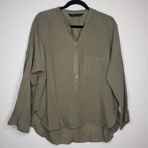 Zara| Woman Olive Green Blouse
